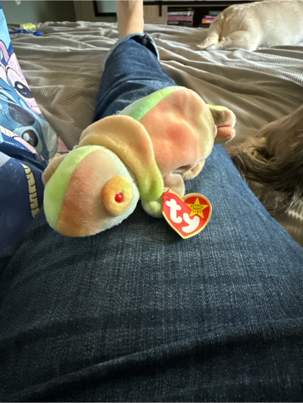 Ty Multicolor Pastel Caterpillar Plush - Orange, Green, Peach
